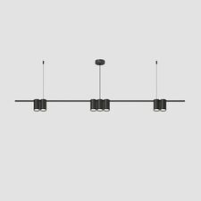 Denkirs DK4063-BK Подвесной светильник ORBIT, IP20, 7xGU10 LED до 15 Вт, черный матовый, алюминий
