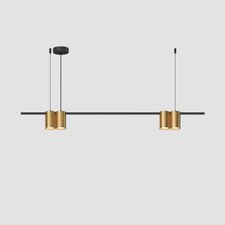 Denkirs DK4061-BK+SG Подвесной светильник ORBIT, IP20, 4xGU10 LED до 15 Вт, черный + сатинированное золото, алюминий