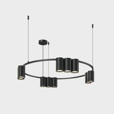 Denkirs DK4065-BK Подвесной светильник ORBIT, IP20, 10xGU10 LED до 15 Вт, черный матовый, алюминий