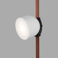 Denkirs DK5642-WH+BK Поворотный светильник для трека-ремня Belty Smart, серия Spot, со светодиодом, D100*H107мм, 48V DC, 12W, RA90, 120°, 3000-5700K, IP20, белый с черным, алюминий