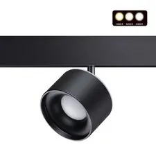 NOVOTECH 358980 SHINO NT22 071 черный Трековый светильник для низковольного шинопровода с переключ. цв. температуры IP20 LED 3000К\4000К\6000К 12W вниз + 3W вв