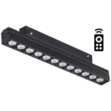 NOVOTECH 358622 SHINO NT21 064 черный Трековый низковольтный Светильник диммируемый с ДУ, со сменой цв.температуры IP20 LED 3000~6500К 12W 48V FLUM