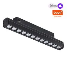 NOVOTECH 359488 SHINO NT24 000 черный Трековый низковольт. Светильник диммир. со сменой цв.температуры, пульт ДУ/Tuya Smart Life IP20 LED 12W 48V 3000-6500K FLUM