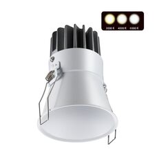 NOVOTECH 358908 SPOT NT22 268 белый Встраиваемый светодиодный светильник с переключателем цветовой температуры IP20 LED 3000К\4000К\6000К 12W 220V LANG