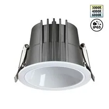 NOVOTECH 359424 SPOT NT24 000 белый Светильник встраиваемый с переключателем цв. температуры IP65 LED 10W 170-265V 3000К\4000К\6000К LANG