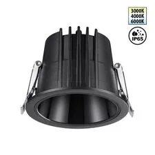NOVOTECH 359425 SPOT NT24 000 черный Светильник встраиваемый с переключателем цв. температуры IP65 LED 10W 170-265V 3000К\4000К\6000К LANG