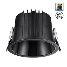 NOVOTECH 359429 SPOT NT24 000 черный Светильник встраиваемый с переключателем цв. температуры IP65 LED 20W 170-265V 3000К\4000К\6000К LANG