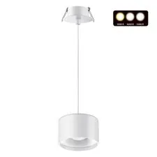 NOVOTECH 358964 SPOT NT22 272 белый Светильник встраиваемый с переключ. цв. температуры, провод 2м IP20 LED 3000К\4000К\6000К 12W вниз + 3W вверх 110-265V GIRO