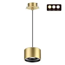 NOVOTECH 358966 SPOT NT22 272 бронза св. Светильник встраиваемый с перекл. цв. температуры, провод 2м IP20 LED 3000К\4000К\6000К 12W вниз + 3W вверх 110-265V G