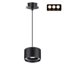NOVOTECH 358965 SPOT NT22 272 черный Светильник встраиваемый с переключ. цв. температуры, провод 2м IP20 LED 3000К\4000К\6000К 12W вниз + 3W вверх 110-265V GIR