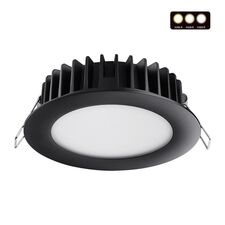 NOVOTECH 358951 SPOT NT22 270 черный Встраиваемый светодиодный светильник с переключателем цветовой температуры IP20 LED 3000К\4000К\6000К 15W 220V LANTE