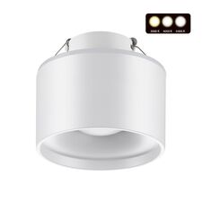 NOVOTECH 358961 SPOT NT22 272 белый Светильник встраиваемый с переключ. цв. температуры IP20 LED 3000К\4000К\6000К 12W вниз + 3W вверх 110-265V GIRO