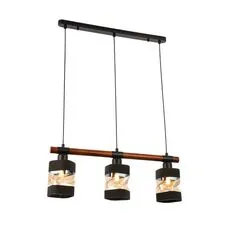 EVOLUCE SLE114403-03 Светильник подвесной Черный, Темное дерево/Черный, Прозрачный, Янтарный E27 3*60W