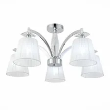 ST LUCE SL1756.102.05 Светильник потолочный Хром/Светло-серый E14 5*40W
