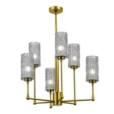 ST LUCE SL1240.303.06 Люстра подвесная Латунь/Дымчатый E27 6*60W