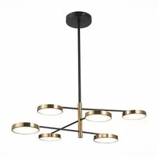 ST LUCE SL1605.413.06 Светильник подвесной Черный/Латунь, Белый LED 6*7,5W 3000K
