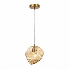 ST LUCE SL1175.303.01 Подвес Латунь/Янтарный E14 1*40W
