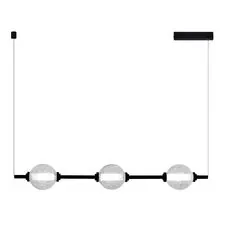 ST LUCE SL6120.403.03 Светильник подвесной Черный/Прозрачное кракелированное стекло LED 3*8,5W 3000K