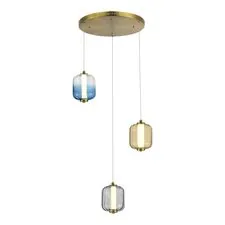 ST LUCE SL1193.303.03 Светильник подвесной Латунь/Янтарный,Дымчатый,Голубой LED 3*11,2W 3000K