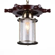 ST LUCE SL150.303.01 Светильник подвесной Бронза, Коричневый/Прозрачный с эфектом трещин E27 1*40W