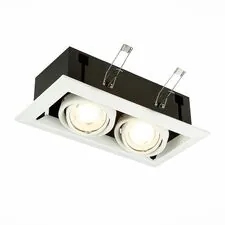 ST LUCE ST250.558.02 Светильник встраиваемый Черный, Белый GU10 2*50W  IP20 L245xW126xH70 220V Без ламп