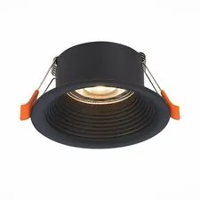 ST LUCE ST202.408.01 Светильник встраиваемый Черный GU10 1*50W  D89xH40 220V Без ламп