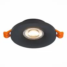 ST LUCE ST205.408.01 Светильник встраиваемый Черный GU10 1*50W  D95xH27 220V Без ламп