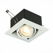 ST LUCE ST250.558.01 Светильник встраиваемый Черный, Белый GU10 1*50W  IP20 L126xW126xH70 220V Без ламп