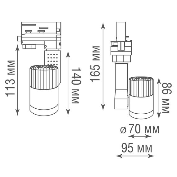 Donolux DL18761/01 Track B 12W 4000K 45 Cветодиодный cветильник для трехфазной шины, 12Вт, изображение 8