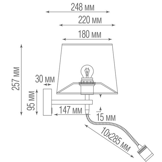 Donolux W111048.2 SAB Бра, 40Вт, изображение 4