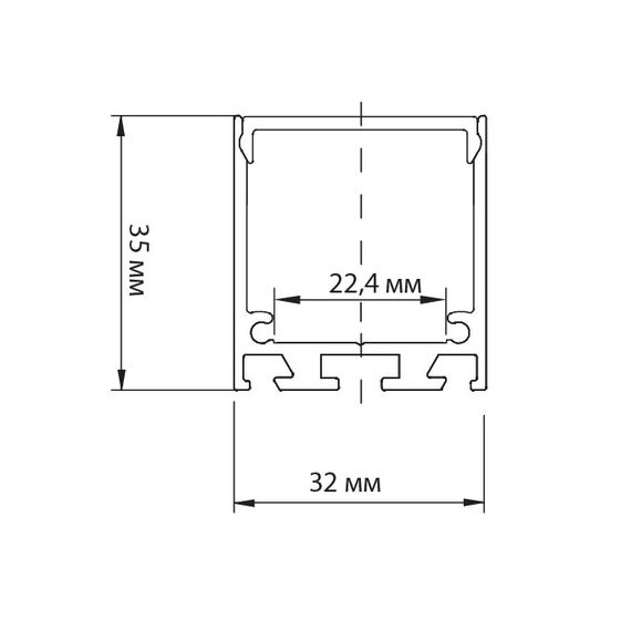 Donolux DN18506RAL9003 Накладной/подвесной алюминиевый профиль, 32х35х2000. Цвет: Белый матовый, RAL9003,серия:DN8HF, изображение 4