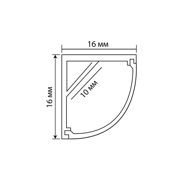 Donolux DN18503RAL9005 Угловой алюминиевый профиль,  16х16х2000. Цвет: Черный матовый, RAL9005,Серия:DN8ALE, изображение 4