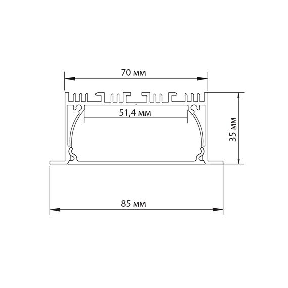 Donolux DN18512RAL9003 Врезной алюминиевый профиль,  85х35х2000. Цвет: Белый матовый, RAL9003,Серия:DN8ALE, изображение 2