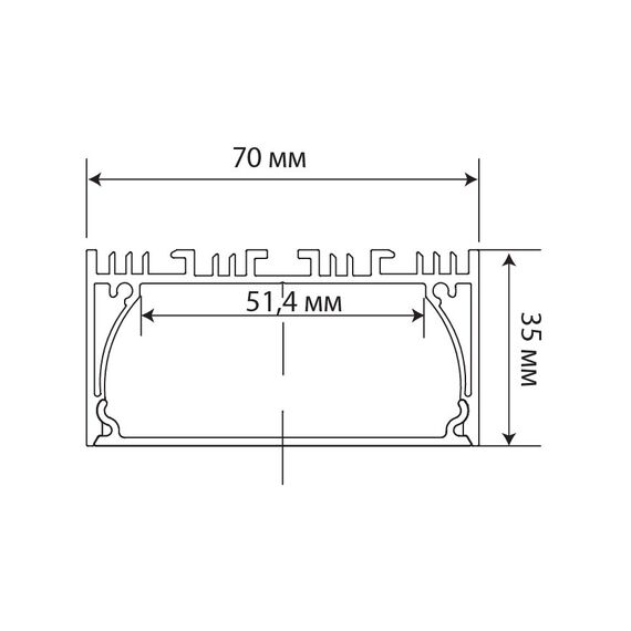 Donolux DN18513H3Alu Накладной алюминиевый профиль, 70х35х3000. Цвет: Анодированное серебро,Серия:DN8ALE, изображение 4