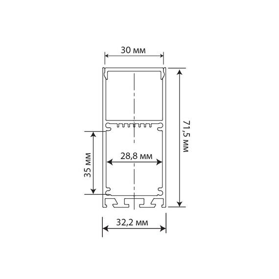 Donolux DN18515Alu Накладной/подвесной алюминиевый профиль,32,2х71,5х2000. Цвет: Анодированное серебро,серия:DN8HF, изображение 2
