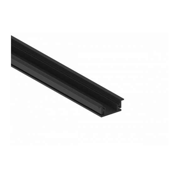 Donolux DN18509RAL9005 Врезной алюминиевый профиль в пол,  27х11х2000. Цвет: Черный матовый, RAL9005,Серия:DN8ALE