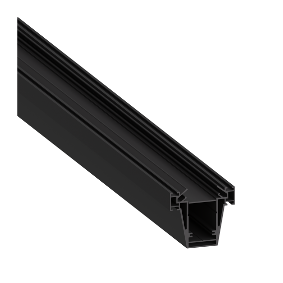 Donolux DN18521H3RAL9005 Встраиваемый алюминиевый профиль 3в1 под натяжной потолок, 75х82,5х3000. Цвет:Черный,Серия:DN8ALE
