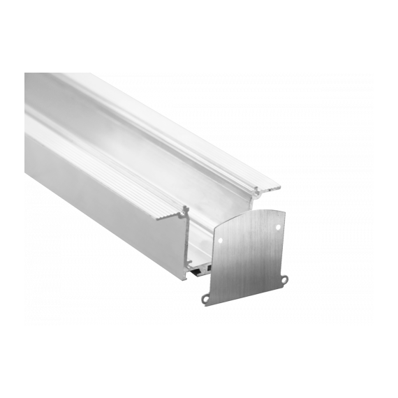 Donolux DN18519H3 Встраиваемый алюминиевый профиль под шпаклевку,  40х76х3000. Цвет: Серебро,Серия:DN8ALE