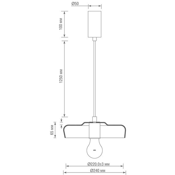 Donolux S111057.1Amber Подвес, D240xH65 мм, 1хЕ27 40Вт, янтарный, изображение 3