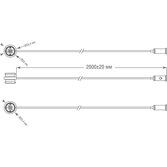 Donolux Connector 180 DLR B1 Токопроводящий прямой коннектор с подвесом и кабелем питания длиной 2000мм, с потолочным креплением, изображение 2