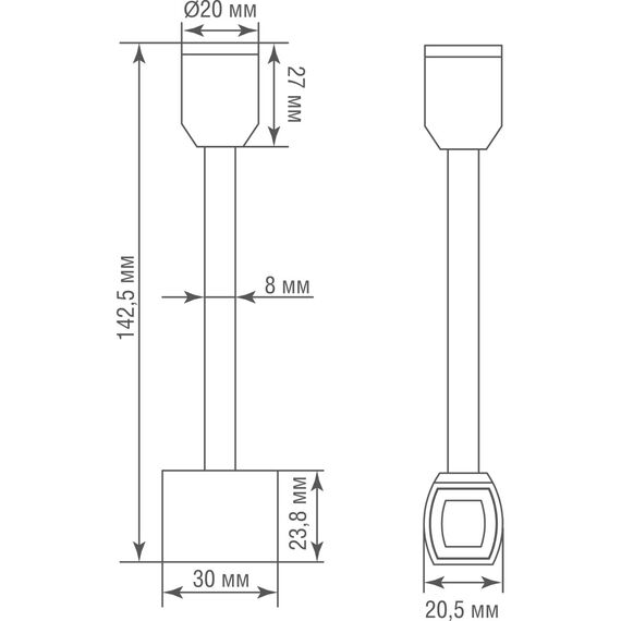 Donolux Connector 180 H135 B DL20224 Donolux Magnet Modular System «CODE 1.2», токопроводящий прямой соединитель на стойке для оснований,, изображение 2