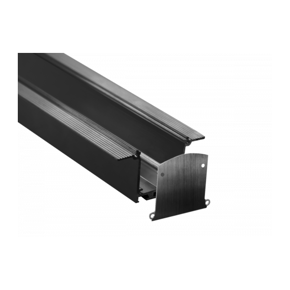Donolux DN18519H3RAL9005 Встраиваемый алюминиевый профиль под шпаклевку,  40х76х3000. Цвет: Черный матовый, RAL9005,Серия:DN8ALE