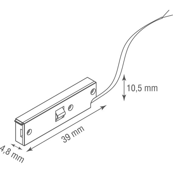 Donolux Power connector DLSM B Адаптер с подводом питания для шинопровода, Slim Line Mini, L39*W4,8*H10,5 мм, длина провода 1000 мм, черный, изображение 2