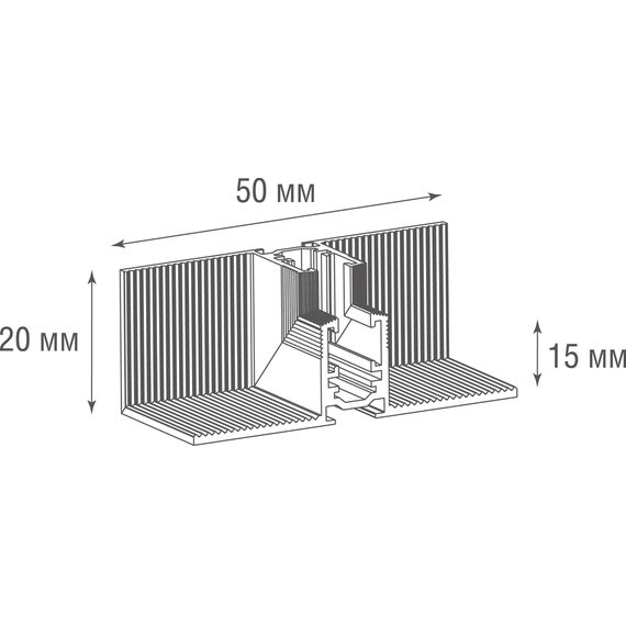 Donolux Inner corner DLSM InB Внутренний угол-соединитель для встраиваемого шинопровода Slim Line Mini, L20*W50*H15 мм, черный, изображение 4