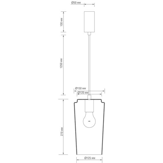 Donolux S111058.1Smoky Подвес, D150xH270 мм, 1хЕ27 40Вт, дымчатый, изображение 3