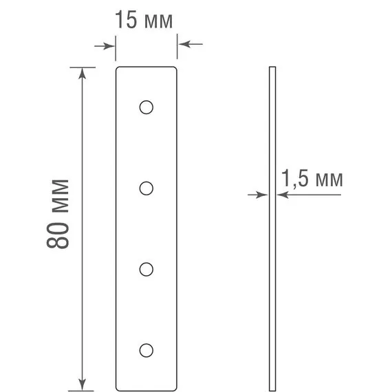 Donolux I connector DLS B I-образный соединитель для трекового шинопровода Slim Line, L80xW15 мм, черный, изображение 2