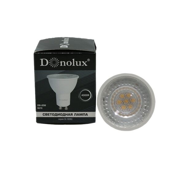 Donolux DL18263N8GU10 Светодиодная лампа 8Вт, MR16, 220В, GU10, 4000K, изображение 2