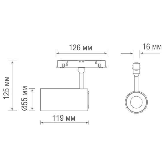 Donolux DL20295NW15BrND Светодиодный светильник Alpha для SPACE Track system 15Вт, D55xL115 мм, 1374Лм, 36°, 4000К, недиммируемый, Ra>90, латунь, изображение 4