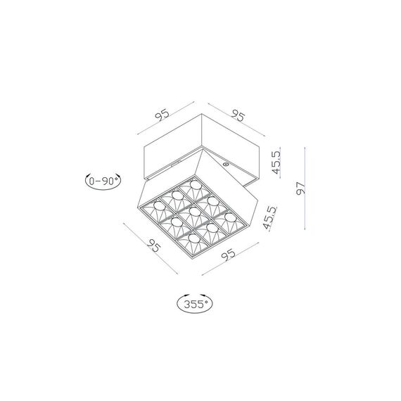 Donolux DL18153SQ9W1WW Накладной светодиодный светильник, 11Вт, изображение 6