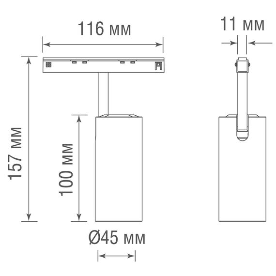 Donolux DL20604NW10B Led светильник Slim Line,  Alpha, DC 48В 10Вт, D45xL100 мм, 900Лм, 36°, 4000К, недиммируемый, IP20, Ra>90, черный, изображение 4